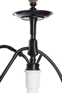 beyaz kağıt üzerinde izole nargile, yakın çekim