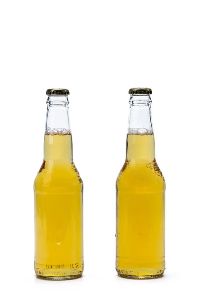 Conjunto Garrafas Cerveja Isoladas — Fotografia de Stock