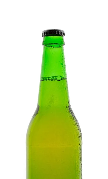 Garrafa Cerveja Fundo Branco — Fotografia de Stock