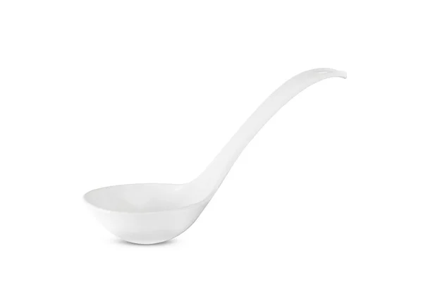孤立在白色背景上的白色勺子 — 图库照片