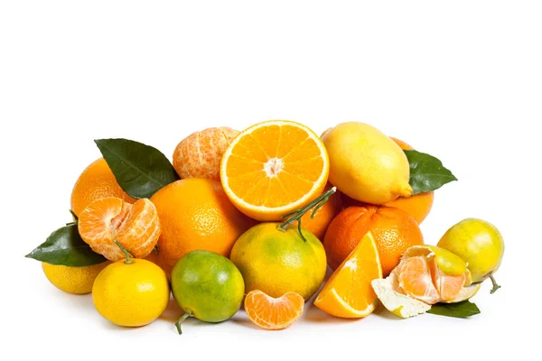 Mandarinky Izolované Bílém Pozadí — Stock fotografie