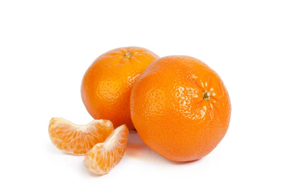 Mandarinky Izolované Bílém Pozadí — Stock fotografie