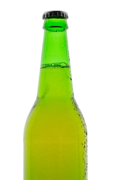 Bottiglia Birra Sfondo Bianco — Foto Stock