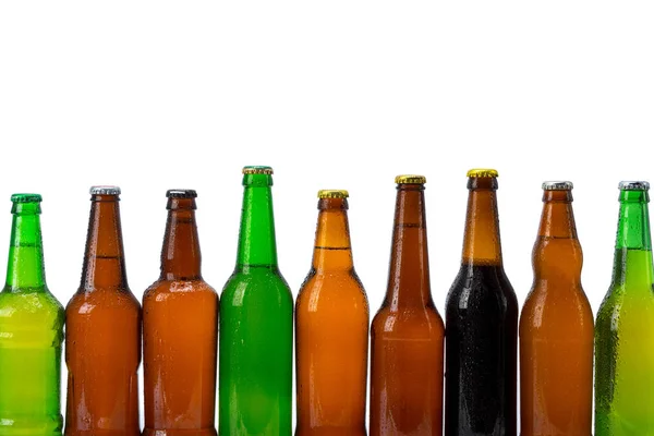 Set Beer Bottles Isolated — Stock Photo, Image