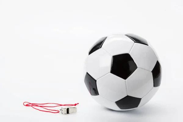Закрытие Футбольного Мяча Белом Фоне — стоковое фото