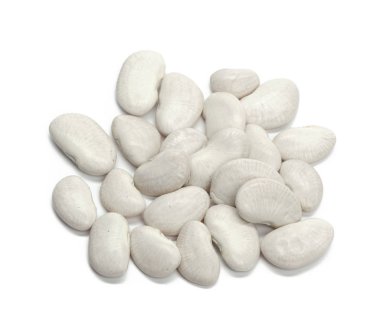 Beyaz fasulye beyaz arka plan üzerinde izole kapatmak 