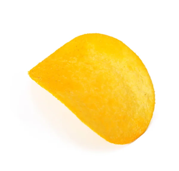 白色背景下孤立的黄色薯片 — 图库照片
