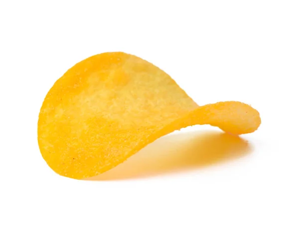 Batatas Fritas Amarelas Isoladas Fundo Branco — Fotografia de Stock