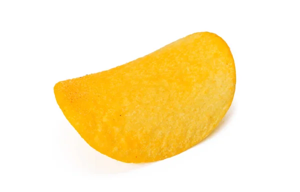 Gelbe Kartoffelchips Isoliert Auf Weißem Hintergrund — Stockfoto