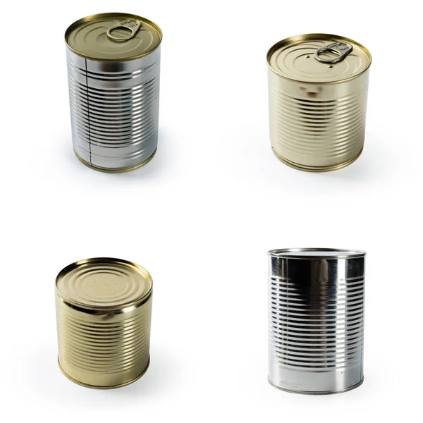 Stacked Cans Food Isolated White Background — Stock Photo, Image