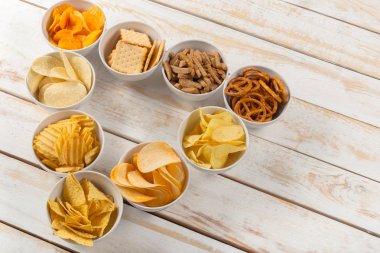 Simit kase yukarıdan ahşap tablo