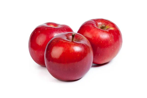 Czerwone Jabłka Odizolowane Białym Tle — Zdjęcie stockowe