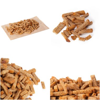 Kurutulmuş ekmek parçaları yakın çekim