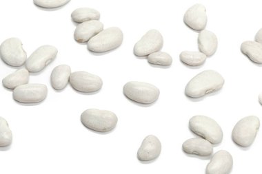 Beyaz fasulye beyaz arka plan üzerinde izole kapatmak 