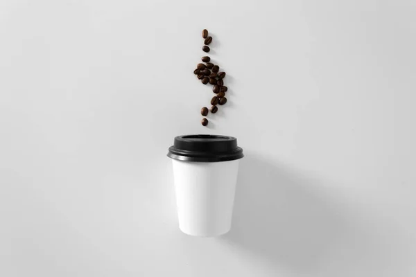 Tasse Kaffee Auf Weiß Vorhanden Branding Element — Stockfoto