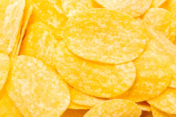 Yellow Potato Chips Background — Stock Photo, Image