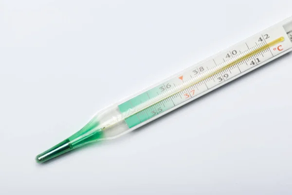 Kwik Thermometer Geïsoleerd Witte Achtergrond — Stockfoto