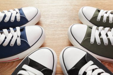 arka planda, yeni spor ayakkabı yakın çekim