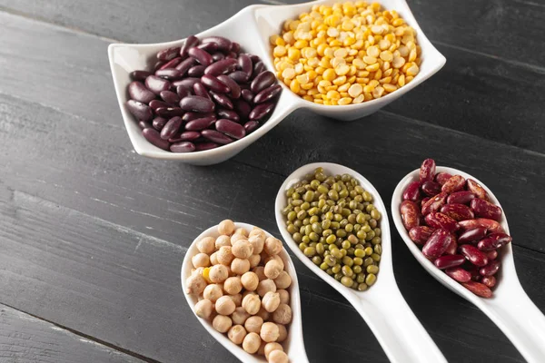 stock image mixed dried beans on background