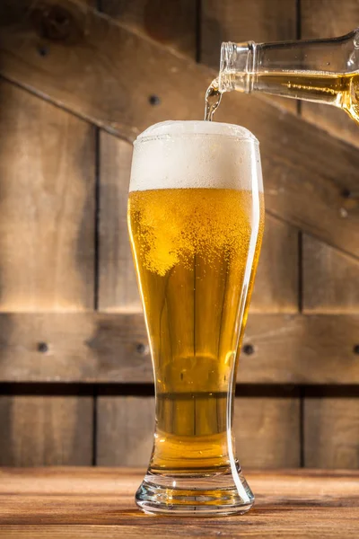 glass of beer on background,close up