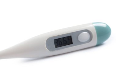 Beyaz arka plan üzerinde izole modern elektronik termometre
