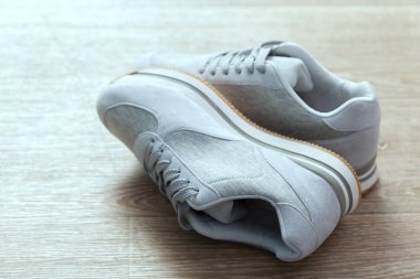 arka planda, yeni spor ayakkabı yakın çekim