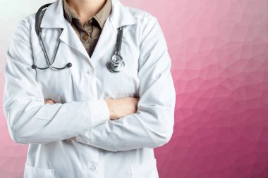Beyaz önlük tıbbi doktor önden görünümü