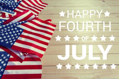ABD bayrakları ile mutlu dört Temmuz