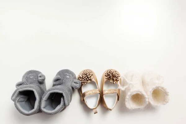 Scarpe Bambino Isolate Sullo Sfondo Bianco — Foto Stock