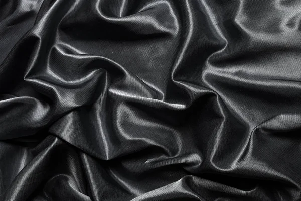 Siyah Ipek Kumaş Arkaplanı — Stok fotoğraf