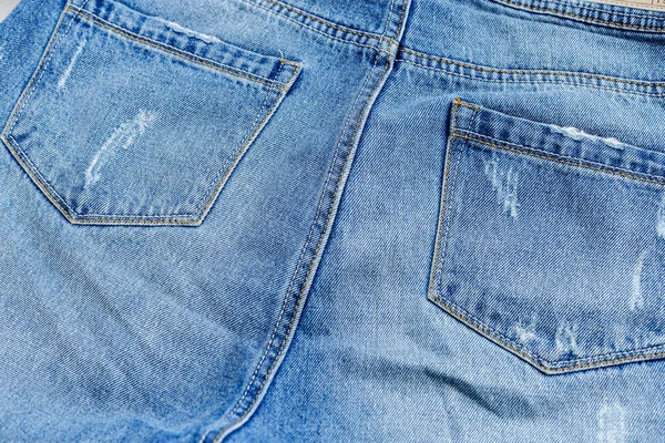 Close Textura Jeans Azul — Fotografia de Stock