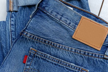 Mavi jeans dokusuna yakın çekim