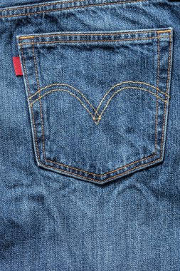 Mavi jeans dokusuna yakın çekim