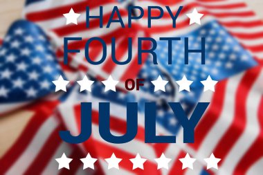 ABD bayrakları ile mutlu dört Temmuz