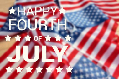 ABD bayrakları ile mutlu dört Temmuz