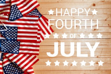 ABD bayrakları ile mutlu dört Temmuz
