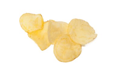 sarı patates cipsi üzerinde beyaz artalanları izole kapatmak