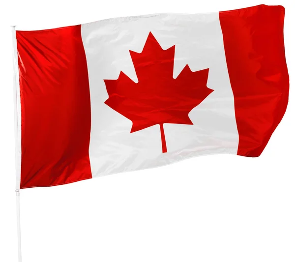 Канадський Прапор Ізольовані Білому Тлі — стокове фото