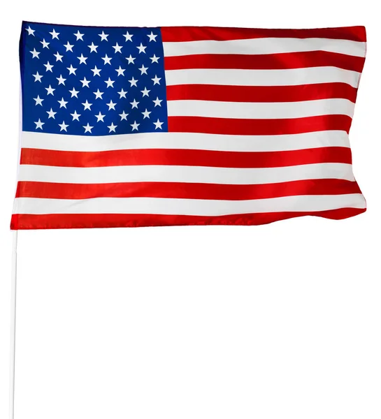 Amerykańska Flaga Białym Tle — Zdjęcie stockowe
