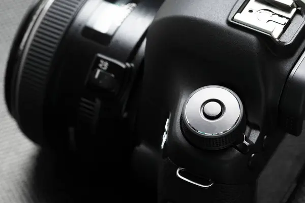 Close Modern Digital Slr Camera Details — Stock Photo, Image