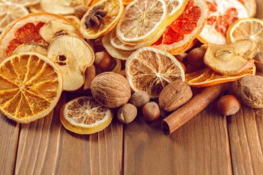 kurutulmuş portakal ve limon dilim arka plan