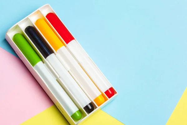 Colorful Marker Pen Background Close — Stock Photo, Image