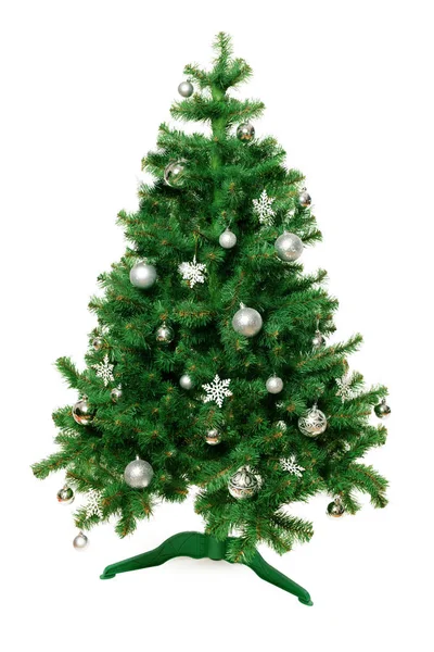 Albero Natale Isolato Sfondo Bianco — Foto Stock