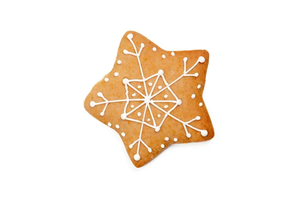 Christmas Homemade Gingerbread Cookie White — Stock Photo, Image