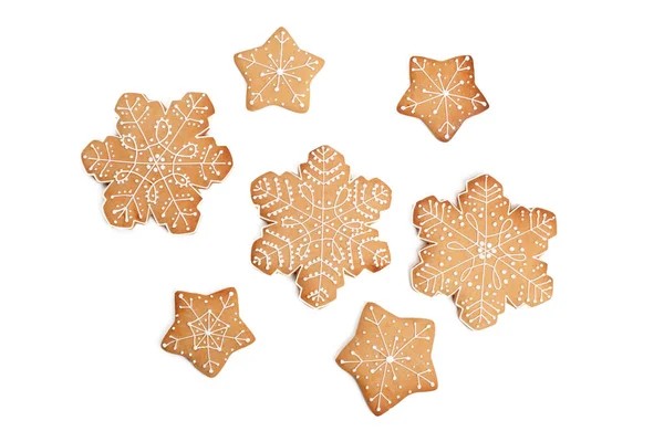 Christmas Homemade Gingerbread Cookie White — Stock Photo, Image