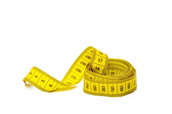 測定テープ白背景に分離された黄色のメトリック — ストック写真