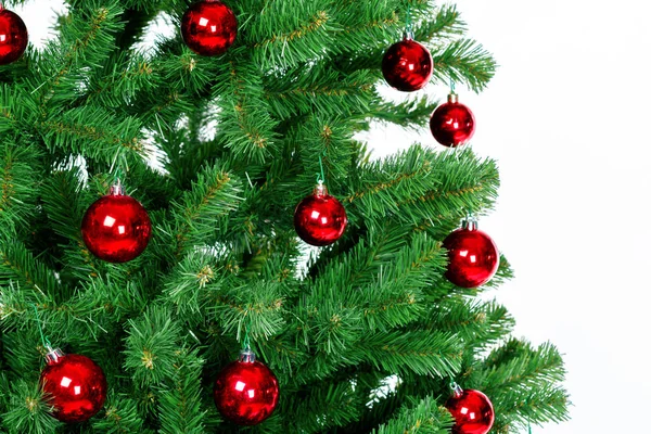 Árbol Navidad Con Adornos Primer Plano —  Fotos de Stock