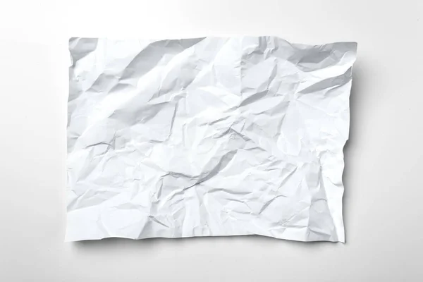 Izole Beyaz Zemin Üzerine Beyaz Buruşuk Kağıt — Stok fotoğraf