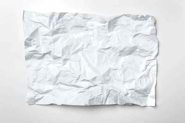 Papel Crumpled Branco Isolado Fundo Branco — Fotografia de Stock