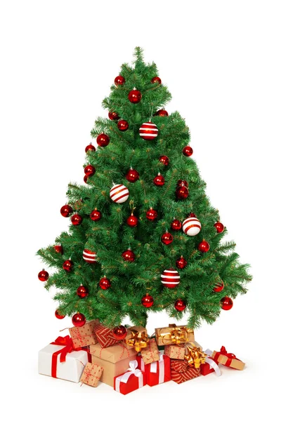 Weihnachtsbaum Isoliert Auf Weißem Hintergrund Stockbild